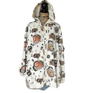 90s Grunge Print South Pole heavy duty winter snowboard ski jacket hoodie sz XL